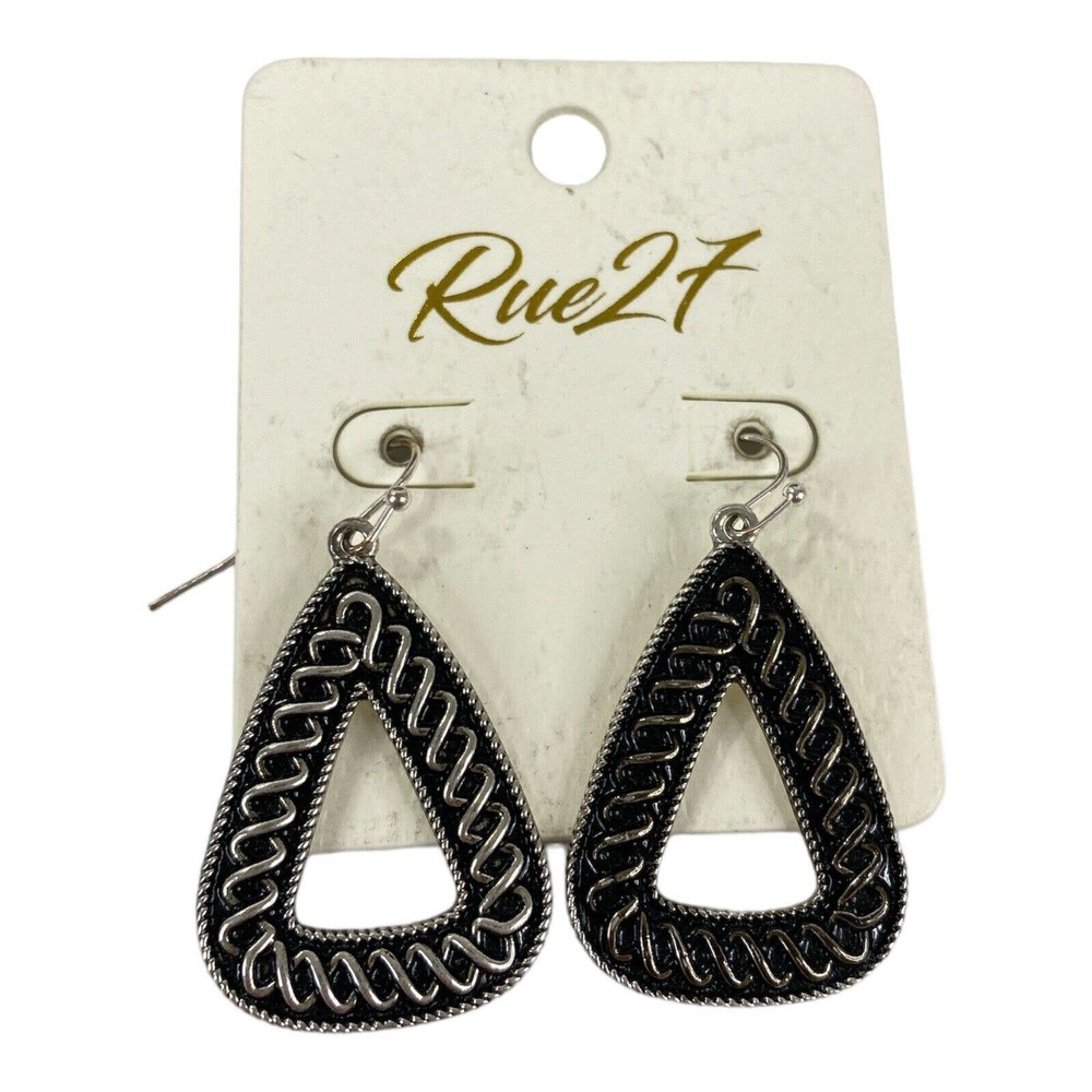 Rue27 Triangle Dangle Earrings NWT *FLAW